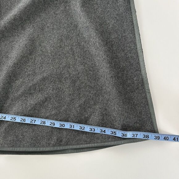 Maskit Wool Cashmere Open Front Jacket Belt Leather Detail Side Pockets Gray - Picture 13 of 15